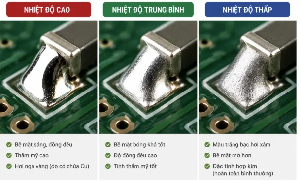 Phân biệt kem hàn nhiệt độ cao, trung bình và thấp trong công nghệ SMT